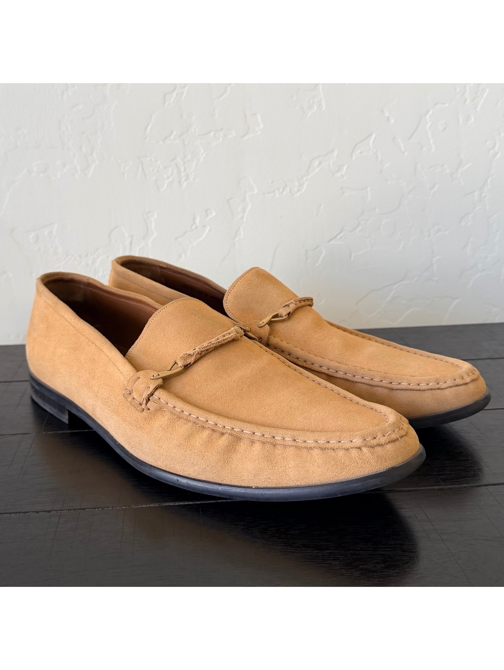 Bally Men's Sullivan Slip-on Suede Loafers Beige Size US 14 D Shoes